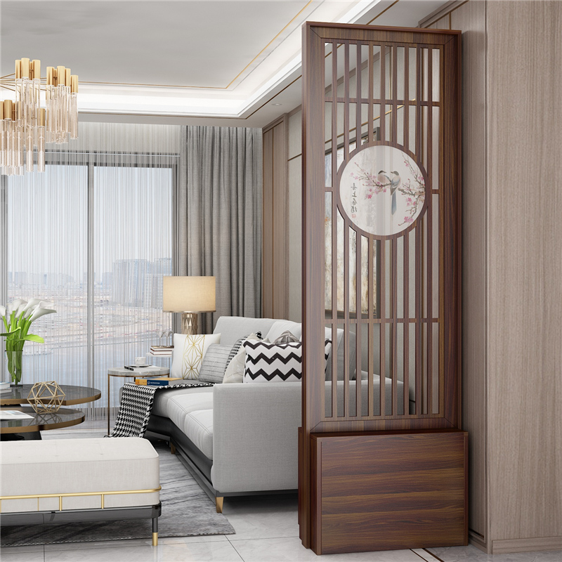 屏风隔断客厅新中k式玄关实木格栅入户遮挡穿堂镂空轻奢卧室置物
