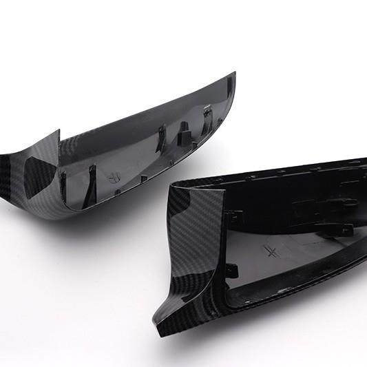 现货！适7于宝马x5x6E0E71适用于宝款碳纤亮黑牛角替换后用视镜壳