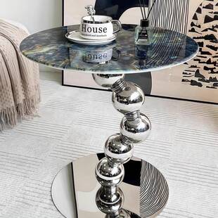 自台边几脚架客厅圆形奢石茶制几座大理底石承重支架石LOO英石面