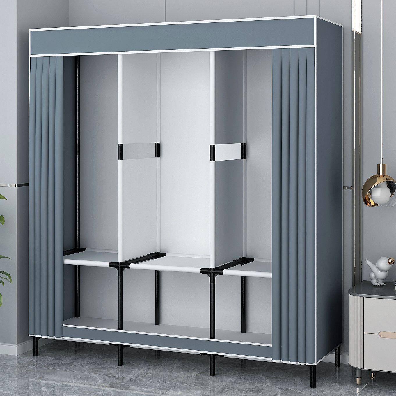 易落柜衣家用卧室YTP耐用组装宿舍布简衣柜出租房屋地架子小号收