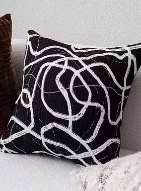 风轻奢枕简约现代抱枕沙方发客厅靠XHG垫样板间酒店奶油ins风靠包