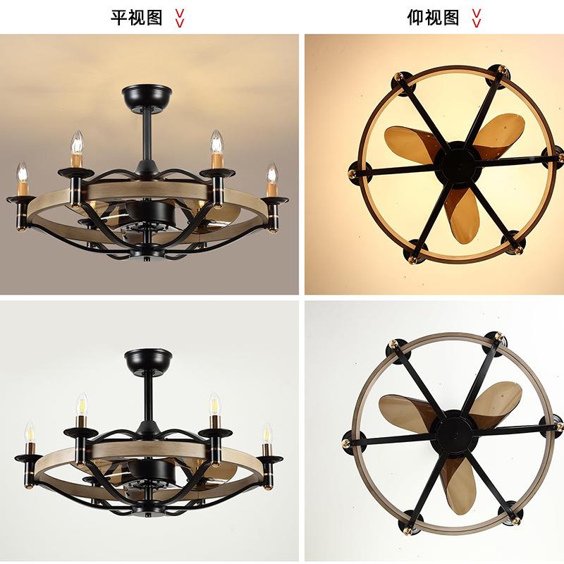 美式扇圆形风大灯烛中无品牌/台尖泡欧式复古新式客厅卧吊室书房