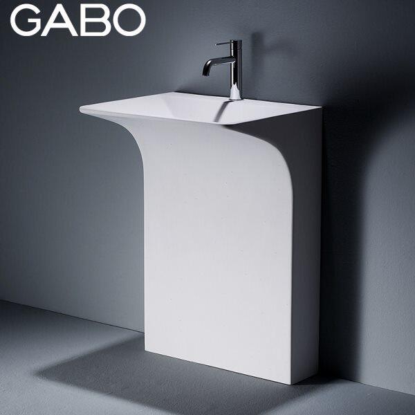 观博GABO 个性人造石立柱盆卫生间柱式洗手盆壁挂艺术面盆 10203