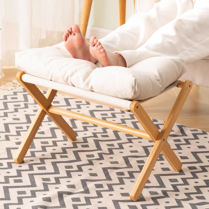 家用可折叠沙发凳搁脚凳踏脚y凳客厅马扎小凳子木质加厚板凳便携