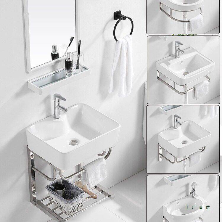 挂墙洗手盆小户型阳台用挂盆迷你家用洗脸单盆柜组合卫生间洗漱台
