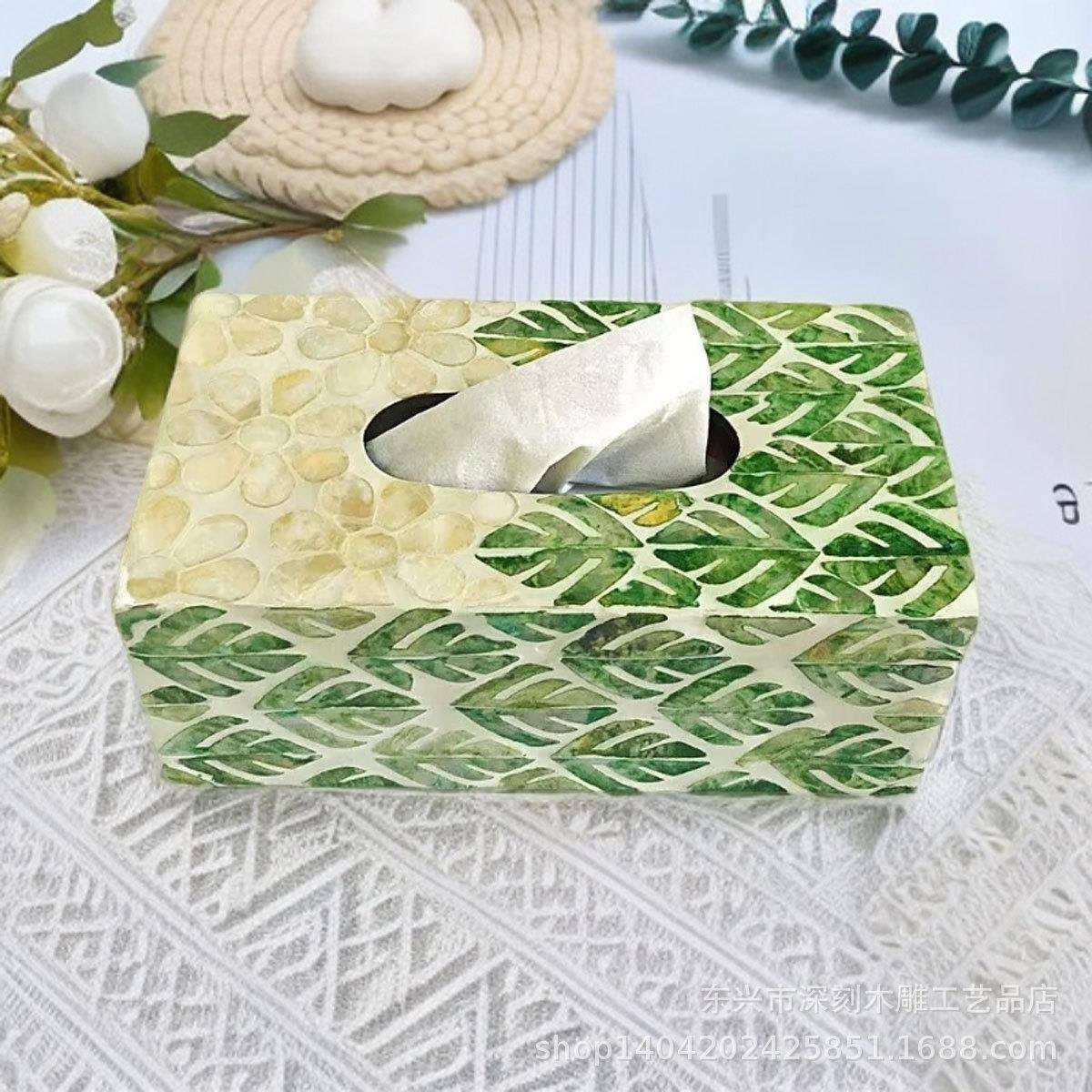 贝壳彩创意欧式轻奢抽纸盒有盖家色民酒店会219所纸用巾宿盒收纳