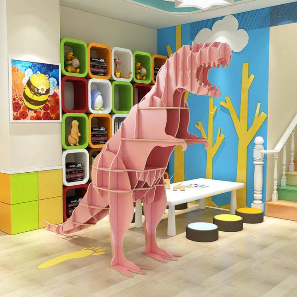 创意恐龙动物造型书架幼儿园图书馆早教中心绘本馆装饰书架摆件架