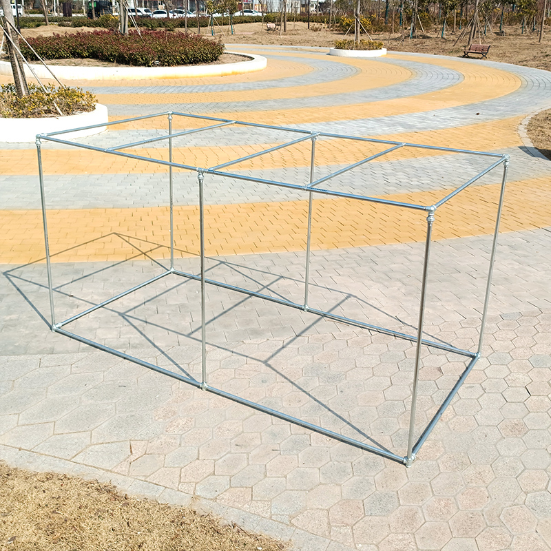 镀锌钢管水管四方晾衣架落w地户外防风晒被架瓜果棚架遮阳架