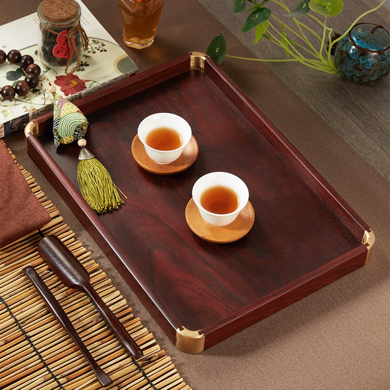 红木实木茶盘高端家用大果紫檀A文盘香盘都承盘中式长方形储水托