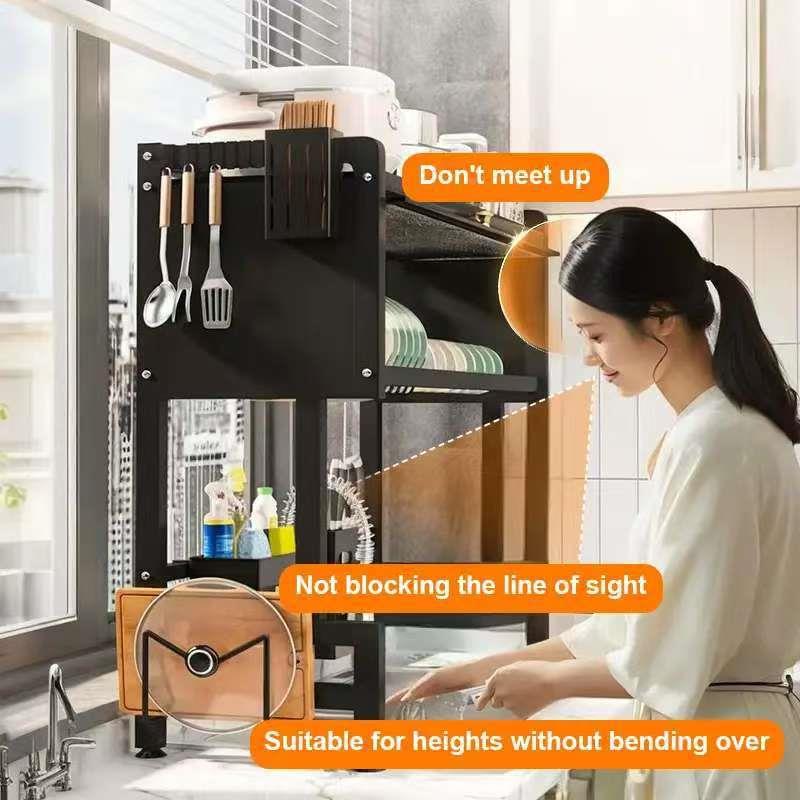 水槽盘厨房置物台面洗碗洗HY-331碗池架碗柜防尘柜门碗沥多功能收