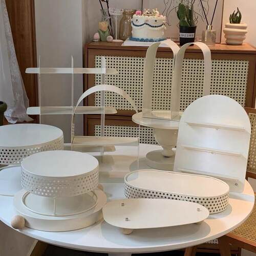 奶油风甜品台摆件展示架