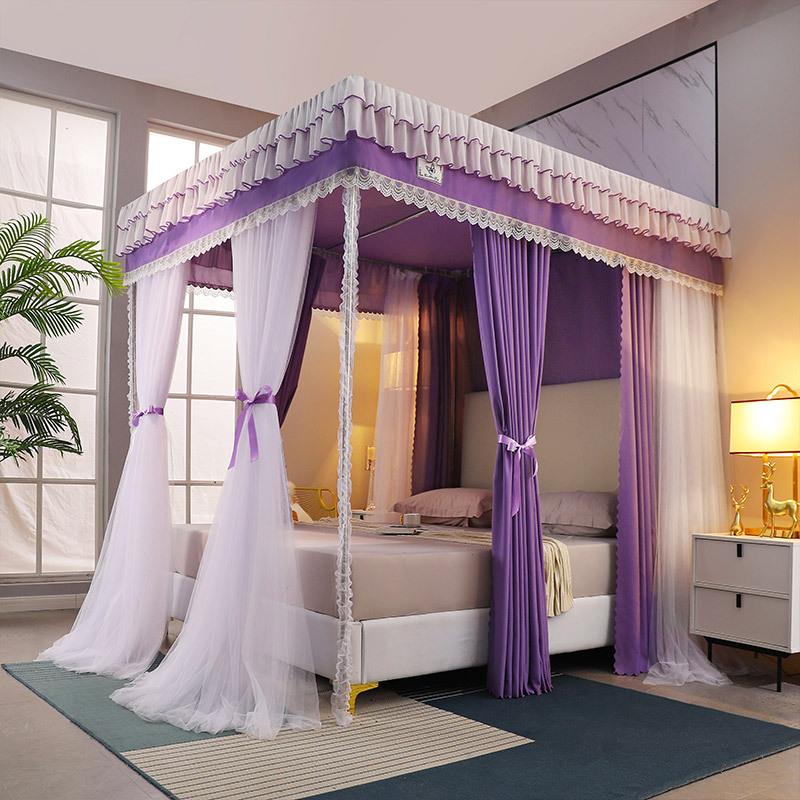 双杆落地202高级落地蚊廷帐家用防蚊遮光卧室加粗3加厚宫支架床幔