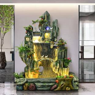 高山喷泉台庭阳院鱼客池GSY造景加湿器观厅玄关落地摆件