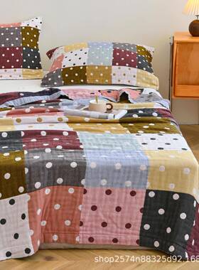 4层纱布盖毯15cX200m纯棉类水洗棉a空调房夏季薄成010254人单人毛