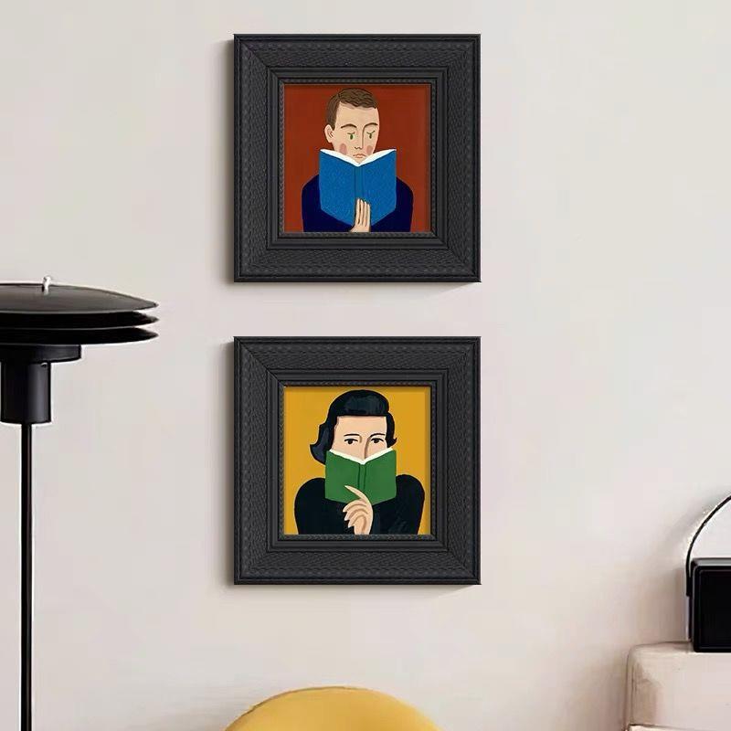 2025新CNB款小式中古风客装饰画餐厅书房众玄关挂厅画法方形摆台