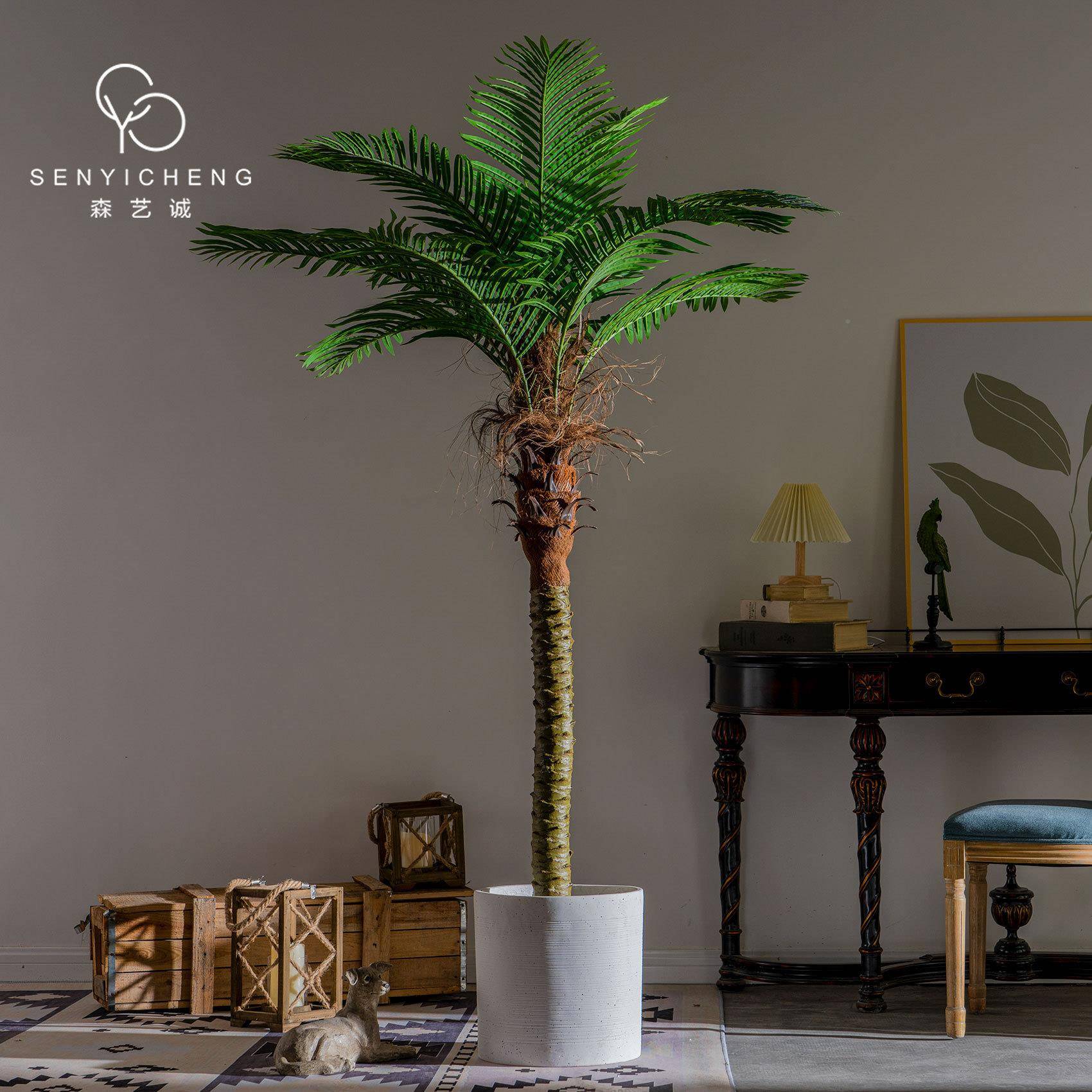 大型仿真针葵假棕榈散尾葵绿植树植物栽景室盆内客厅造装饰OC-668