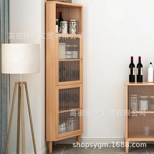 北欧客厅形转角柜墙角收角纳三角置496物架实全木简约家用落地储