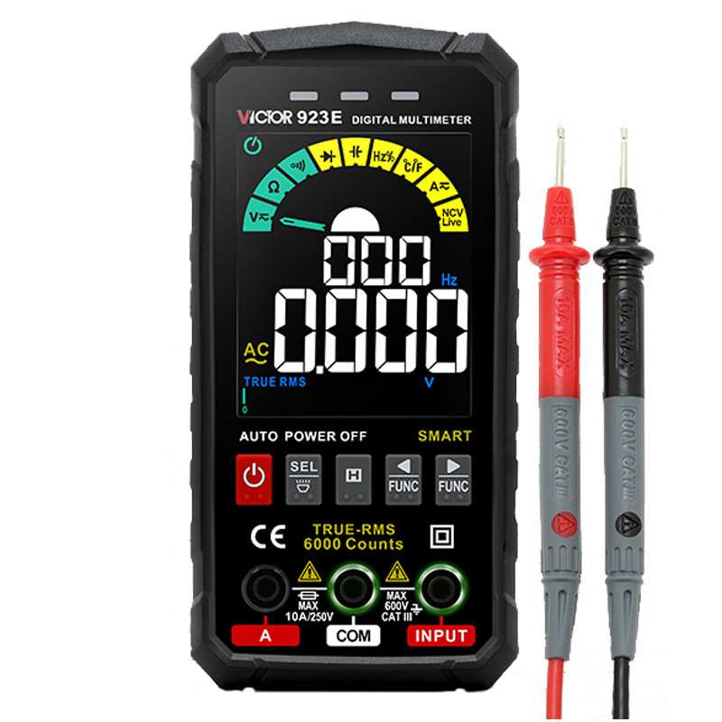 胜利VC923D/E智能超薄万用表数显高精度便携式电工维修防烧万用表