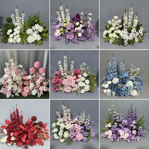 婚庆高端地排花千代兰仿真花排求婚场地布置假花婚礼舞台装饰花艺