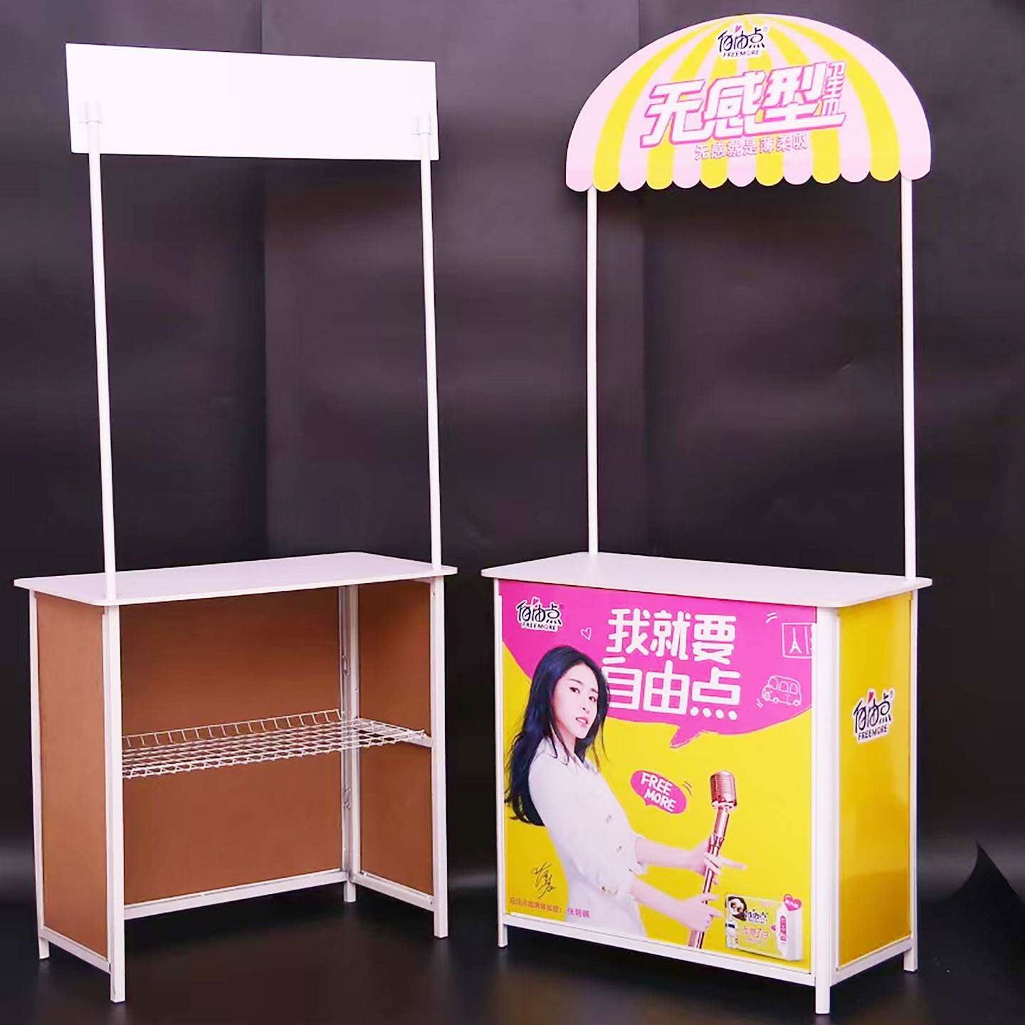 铁质折叠促销台展示架便携式广告折叠桌招生桌子试吃桌咨询台展架