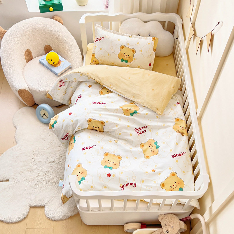 全棉幼儿园被子六件套纯棉卡通夹棉款三件套宝宝午睡棉被褥七件套