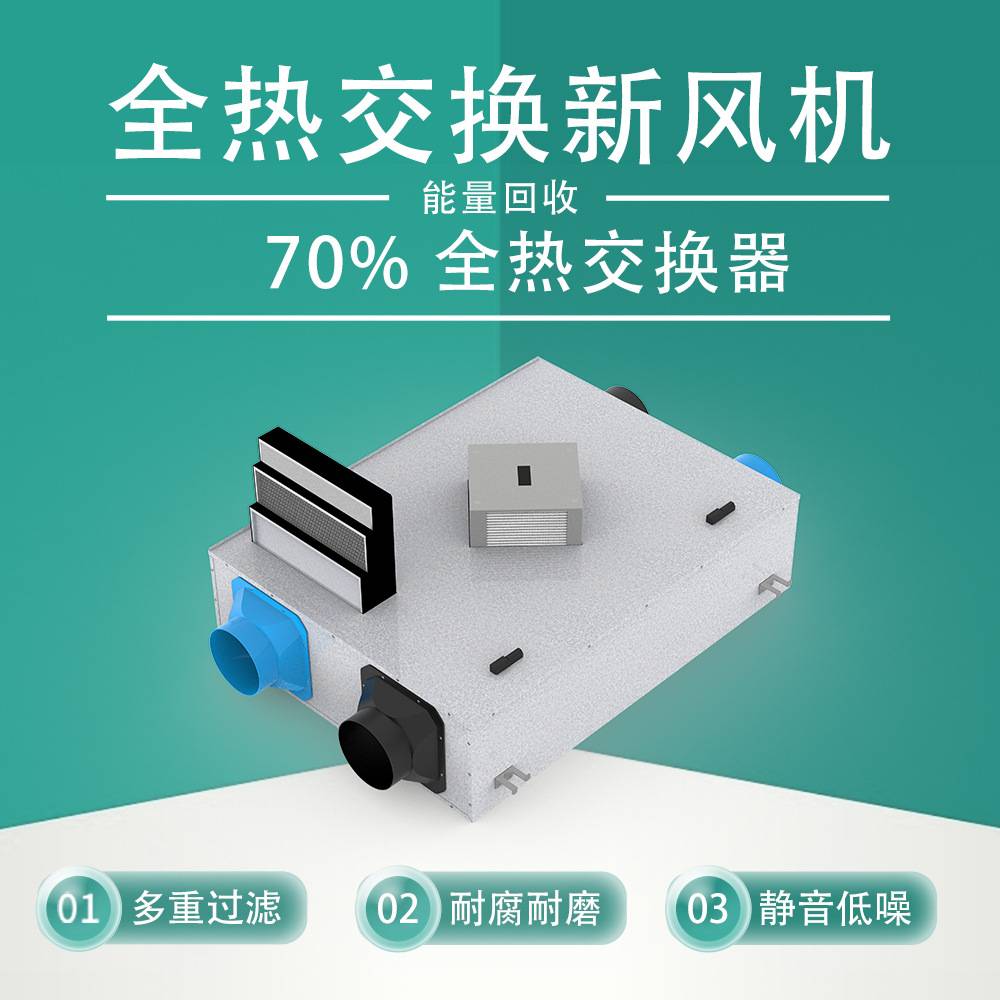 壁挂式新风换气机大风量净化PM2.5双向流通风系统全热交换新风机