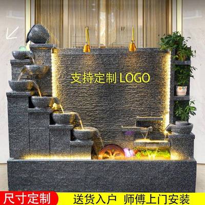 水幕墙流水屏风酒店别墅欧式喷泉摆件公司办公室装饰庭院水景景观