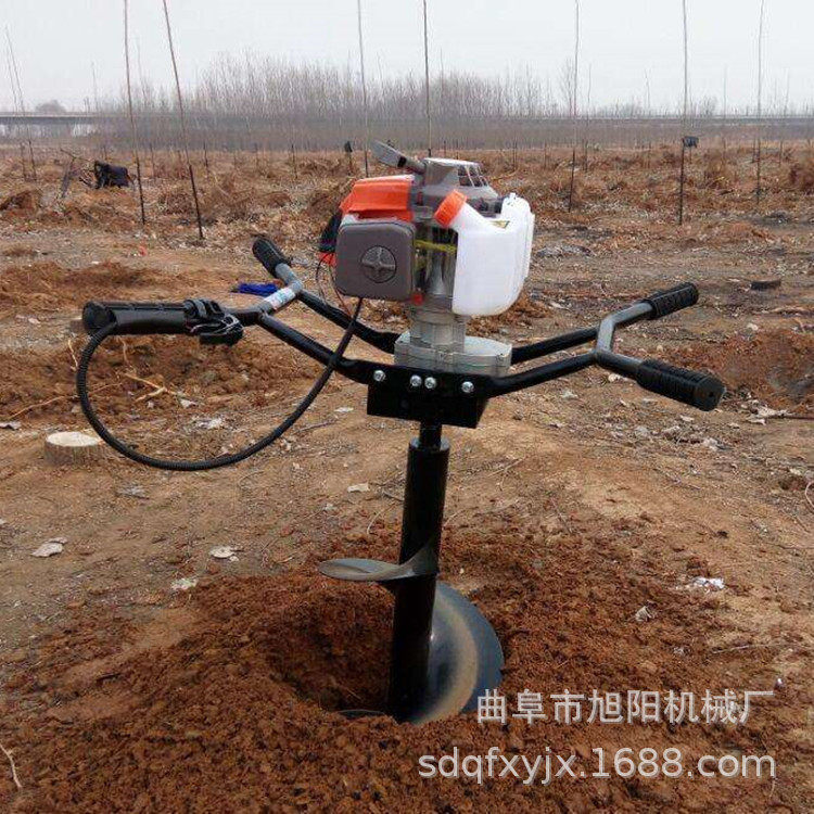 手提式植树挖坑机园林便携式种树钻地机二冲程汽油打孔打窝机