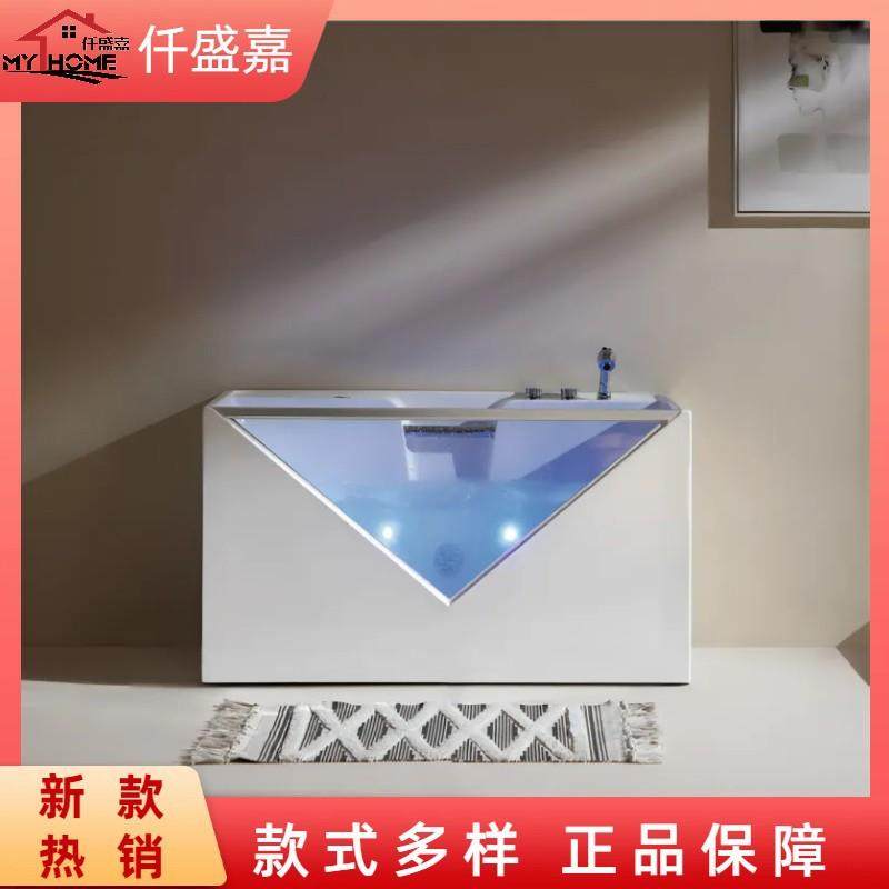 亚克力小户型家用透明深泡洗澡泡浴盆网红冲浪按摩水疗浴缸,家装主材,普通浴缸,淘宝优惠券,粉丝福利购,淘宝优惠卷