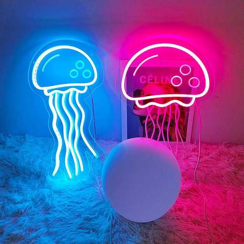 led霓虹灯跨境电商货源发光造型透明背板霓虹灯广告牌标志装饰灯