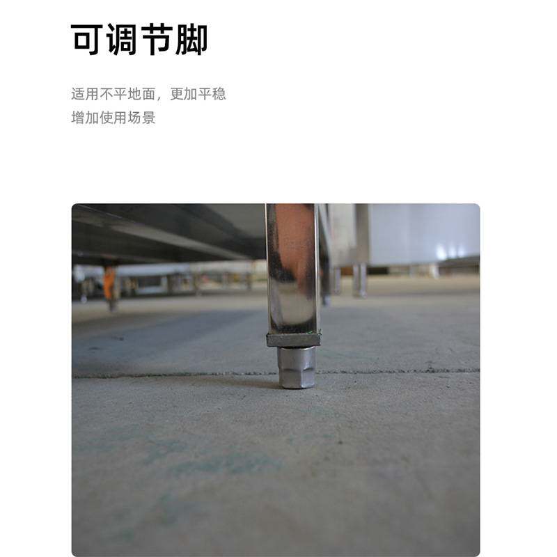 不锈钢工作台双层酒店切菜台厨房收纳操作台置物架加厚组装橱柜