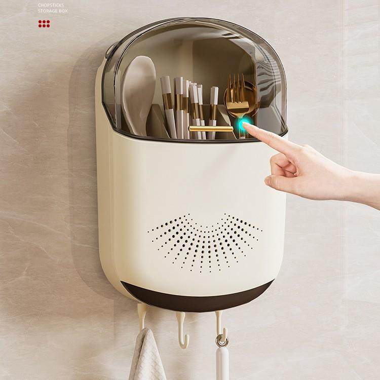 筷子家用收纳盒篓笼筷高档快子壁挂收纳厨房置物架筷筒勺子壁挂式,收纳整理,书桌收纳置物架,淘宝优惠券,粉丝福利购,淘宝优惠卷