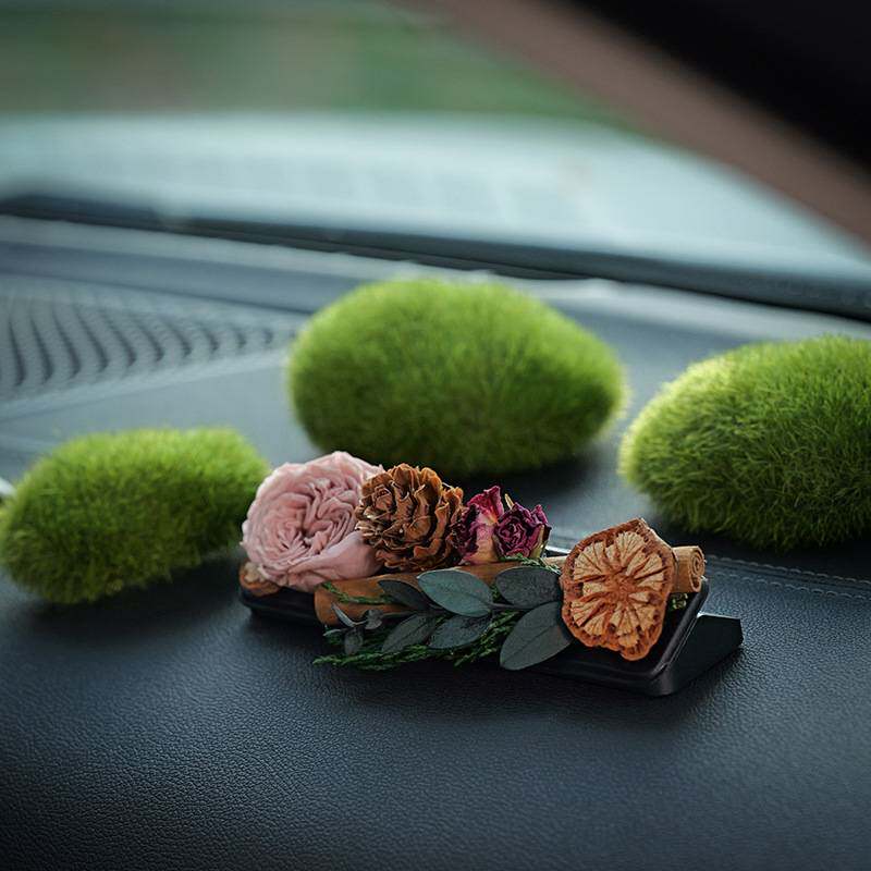临时停车号码牌汽车内车上永生玫瑰青苔装饰挪车牌车载植物电话牌