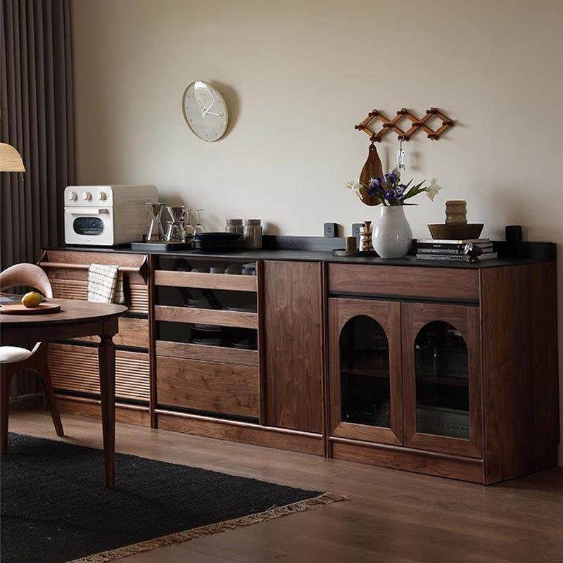 北美黑胡桃木实木岩板餐边柜靠墙一体储物柜樱桃木酒柜收纳高柜,玩具/童车/益智/积木/模型,毛绒/玩偶/公仔/布艺类玩具,淘宝优惠券,粉丝福利购,淘宝优惠卷