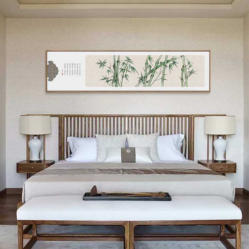 嫣然芳华 新中式卧室床头装饰画中国风花鸟茶室客厅沙发背景挂画