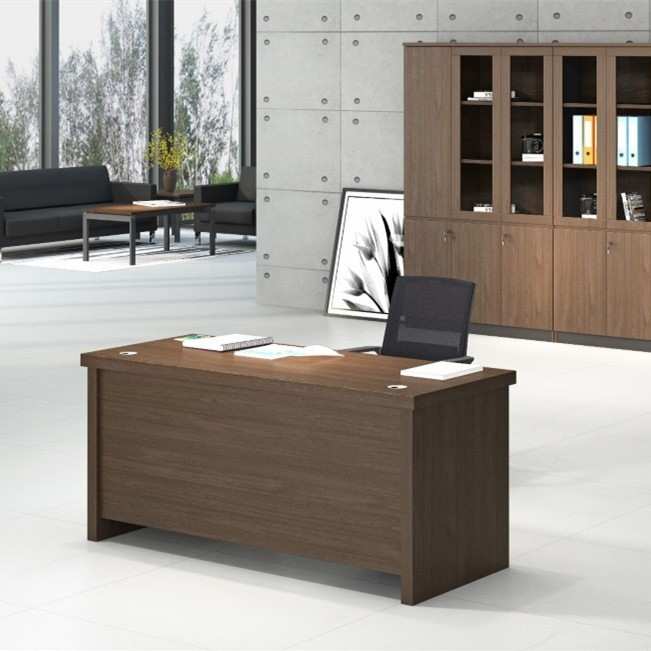 格诺瓦加厚加宽电脑桌简约现代1.41.6米单人台带抽屉键盘主机胡桃