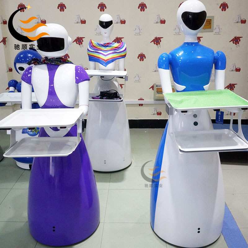 玻璃钢智能机器人壳体人工AI服务设备外壳FRP酒店餐厅仿生送餐机