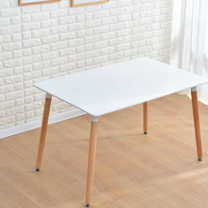 餐桌家用小户型现代简约北欧休闲白色实木方桌长桌子洽谈桌