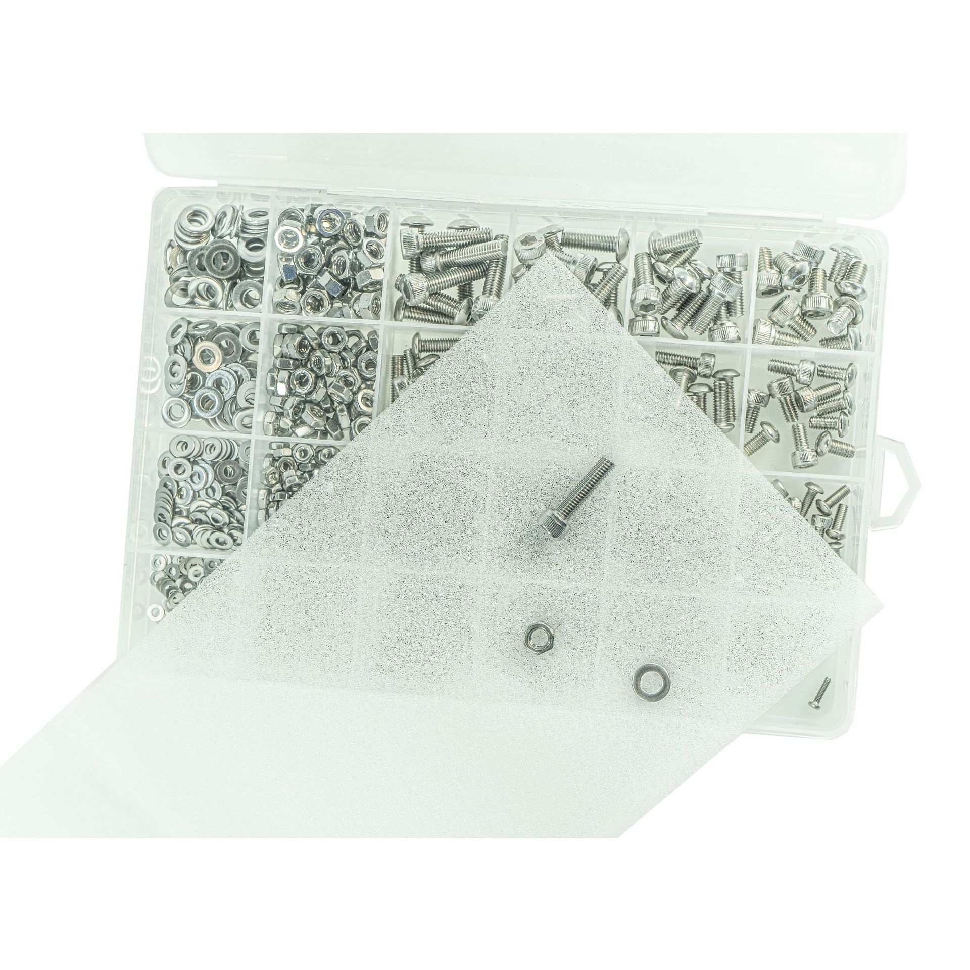 供跨境890pcs杯头内六角螺丝M3M4M5M6圆柱头滚花内六角螺钉DIN912