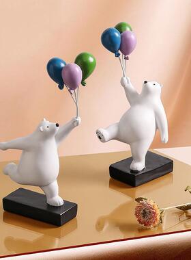 高创意气球兔子摆件动家物客厅桌AGX高级感玄关档橱面窗居房间装