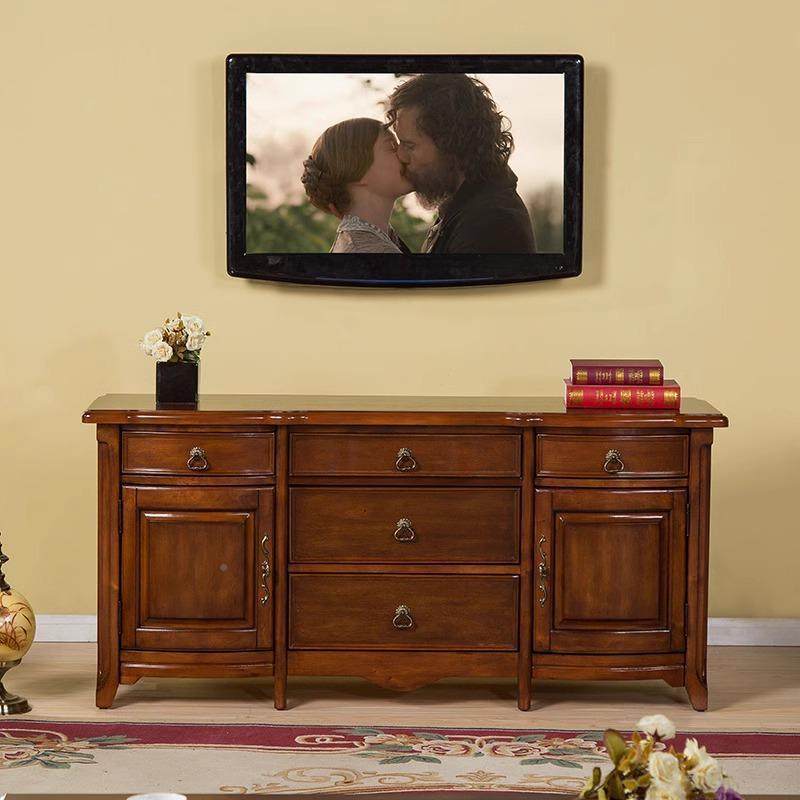 美实木卧室简约电储视柜小高式户型主卧款物边柜窄款家用GL-8069