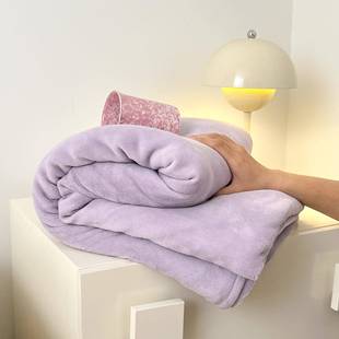冬季加软厚牛适奶绒床单件纯色学单生雪青紫宿舍家用单件双人柔舒