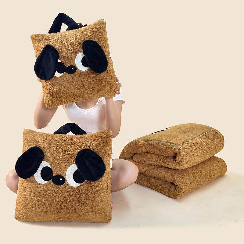 抱枕被子二合一用加QF抱枕被车载车公用折叠厚办室午睡毯子枕两头