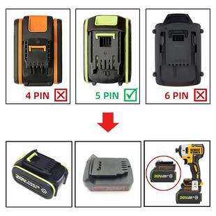 威W克o换士5pin锂卡K159胜20V转为电得DEW伟18V 20V电池工具转器