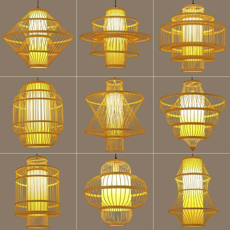 新中式灯禅意日式竹编吊灯茶楼锅店餐厅灯笼火吊灯竹590艺织藤吊,家装灯饰光源,智能吊灯,淘宝优惠券,粉丝福利购,淘宝优惠卷