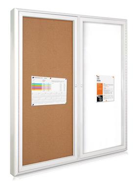 质量厂家ZLL室栏内开盖好宣传双门橱窗铝合金水松学板公告栏校告