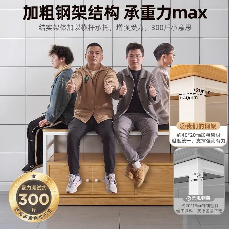 厨房多功能置物架落地切菜桌子工作台多层微O波炉收纳架橱柜窄边