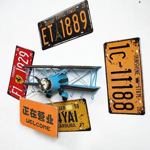 铁双翼飞饰机模型立体墙酒饰吧装饰品摆件FKU咖啡店壁墙面艺壁挂