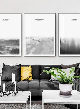 B-504客画厅装约饰沙发画背景墙挂画现代简黑白摄影走廊壁北欧风