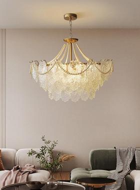 202新款法式轻奢客厅2吊灯后古现代年简65631约意式玻璃复卧室餐